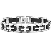 Amazon Essentials Men's Stainless Steel and Rubber Bracelets