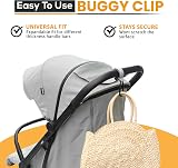 BeeGo Buggy Clips 2025 Award-Winning Stroller Hooks 2 Pack Grey view 3