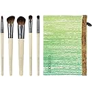 EcoTools 6 Piece Essential Eye Brush Set, Includes: Large Shadow, Angled Crease, Petite Eye Shading, Liner Smudge and Eye Liner Brushes, and Cosmetic Bag, Cruelty Free