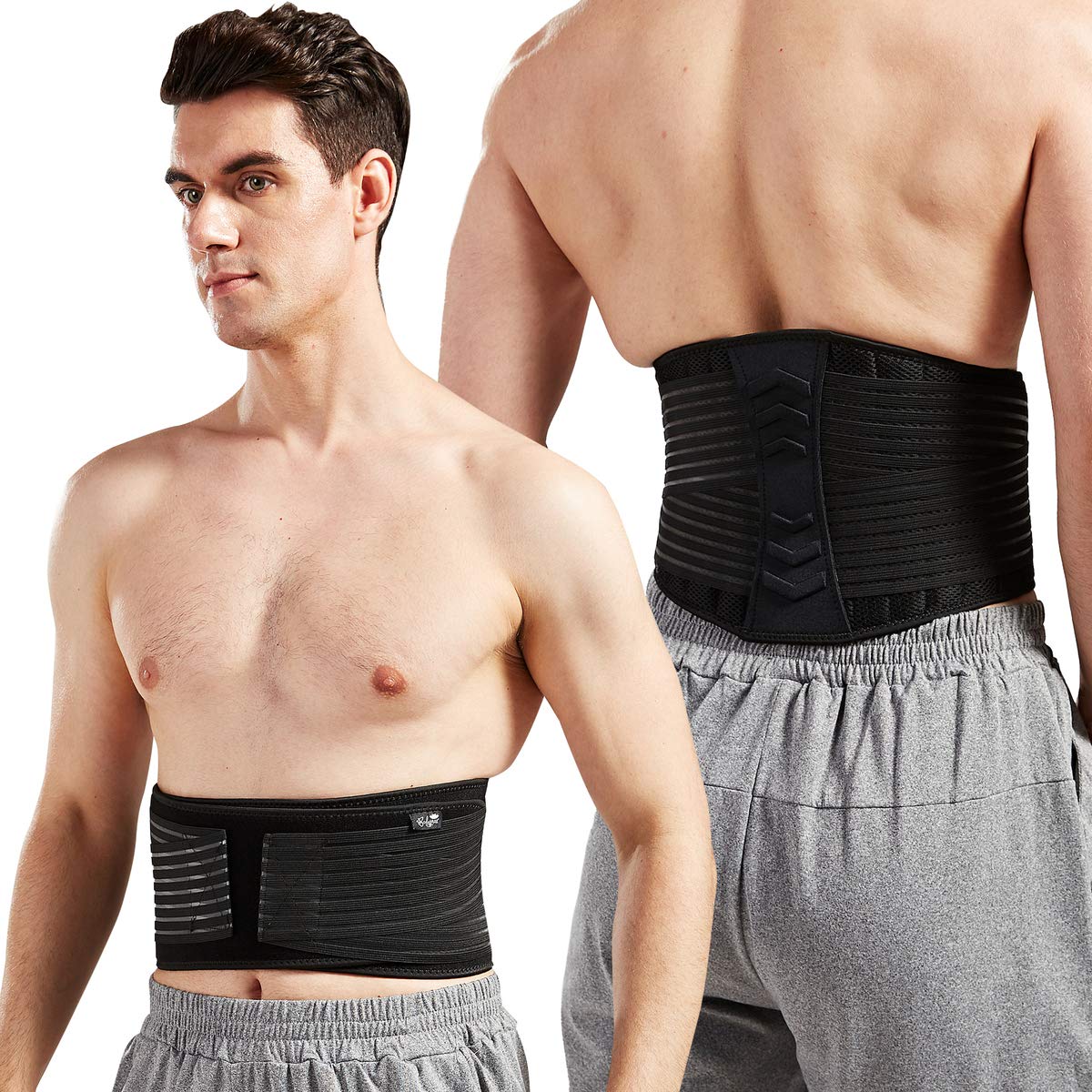 Bodyprox Lumbar Support Back Brace for Men and Women (Plus Size 50" - 70")