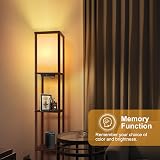 OUTON Floor Lamp with Shelves Walnut Brown LED USB Type C 3 Color Temp view 5