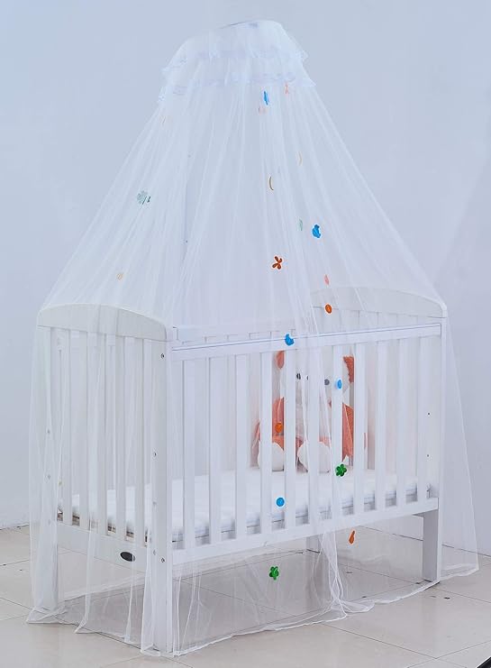 Moustiquaire Pour Berceau Lit De Bebe Nouveau Nee Auvent Enfant Moustiquaire A Polyester Couvre Tout Le Lit Anti Moustique Poussiere Avec Support Fixation Blanc Avec Fleur Amazon Fr Bebes Puericulture