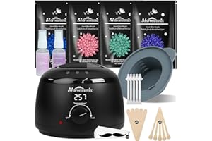 MAROMAMIX Waxing Kit -Digital Wax Warmer Machine for Hair Removal with 4 Packs of Hard Wax Beads & Silicone Pot for Full Body, Legs, Face, Eyebrows, Bikini, Brazilian at Home Waxing Kit for Men Women