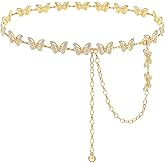 Glamorstar Chain Belt for Women Rhinestone Crystal Waist Belts for Dress Gift