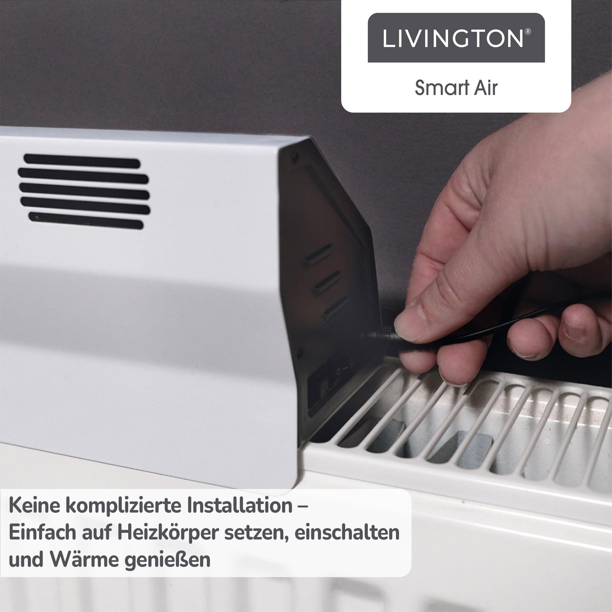 Livington SmartAir - 2x Heizkörperventilator - Heizungsventilator zur besseren Wärmeverteilung, Heizleistung erhöhen & Heizkosten senken - Heizkörperverstärker als Energiesparlösung, Warmluftverteiler 5