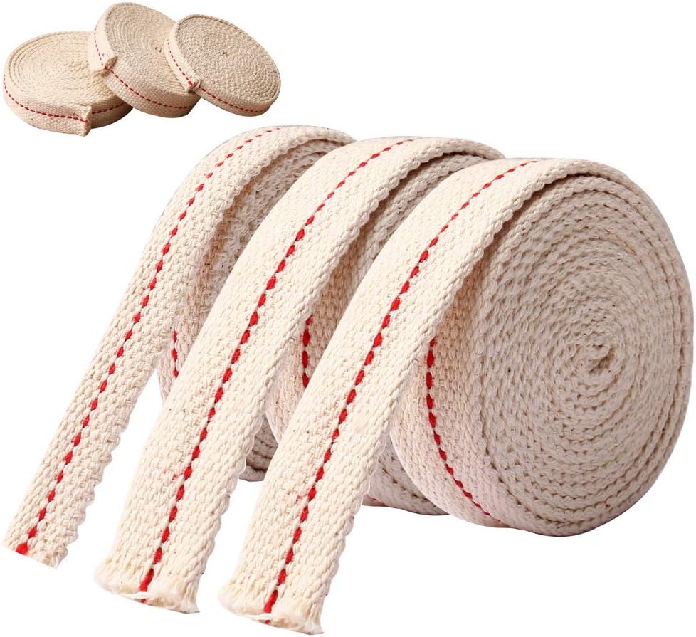 Oil Lamps & Accessories - Pengxiaomei 19.5 Foot / 3 Rolls Cotton Oil Lamp Wick, Replacement Oil Lanterns Wick for Oil Lamps and Oil Burners