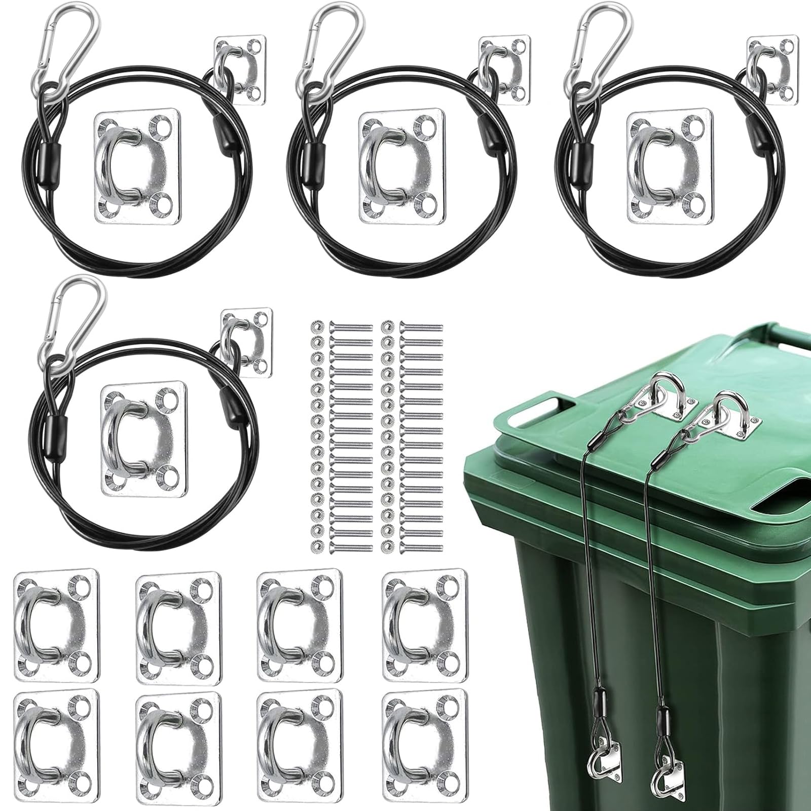 Mua ziyue 4 Set Trash Can Lid Lock 21.6" Upgraded Heavy Duty Bear Proof