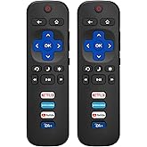 (Pack of 2) Replacement Remote Only for Roku TV,for TCL Roku/Hisense/RCA/Sharp/Sanyo/Insignia/Westinghouse/Philips Roku Smart