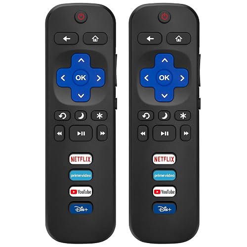 (Pack of 2) Replacement Remote Only for Roku TV,for TCL Roku/Hisense/RCA/Sharp/Sanyo/Insignia/Westinghouse/Philips Roku Smart TVs