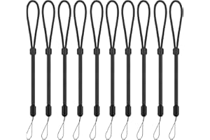Hukado Hand Wrist Strap Lanyard, 10 Pack 9.5 inch Adjustable Nylon Wristlet Straps Keychain String for Cell Phone Case Holder, AirPods Pro 2 2022, Camera, Key, GoPro, USB Drive, Ski Glove (Black)