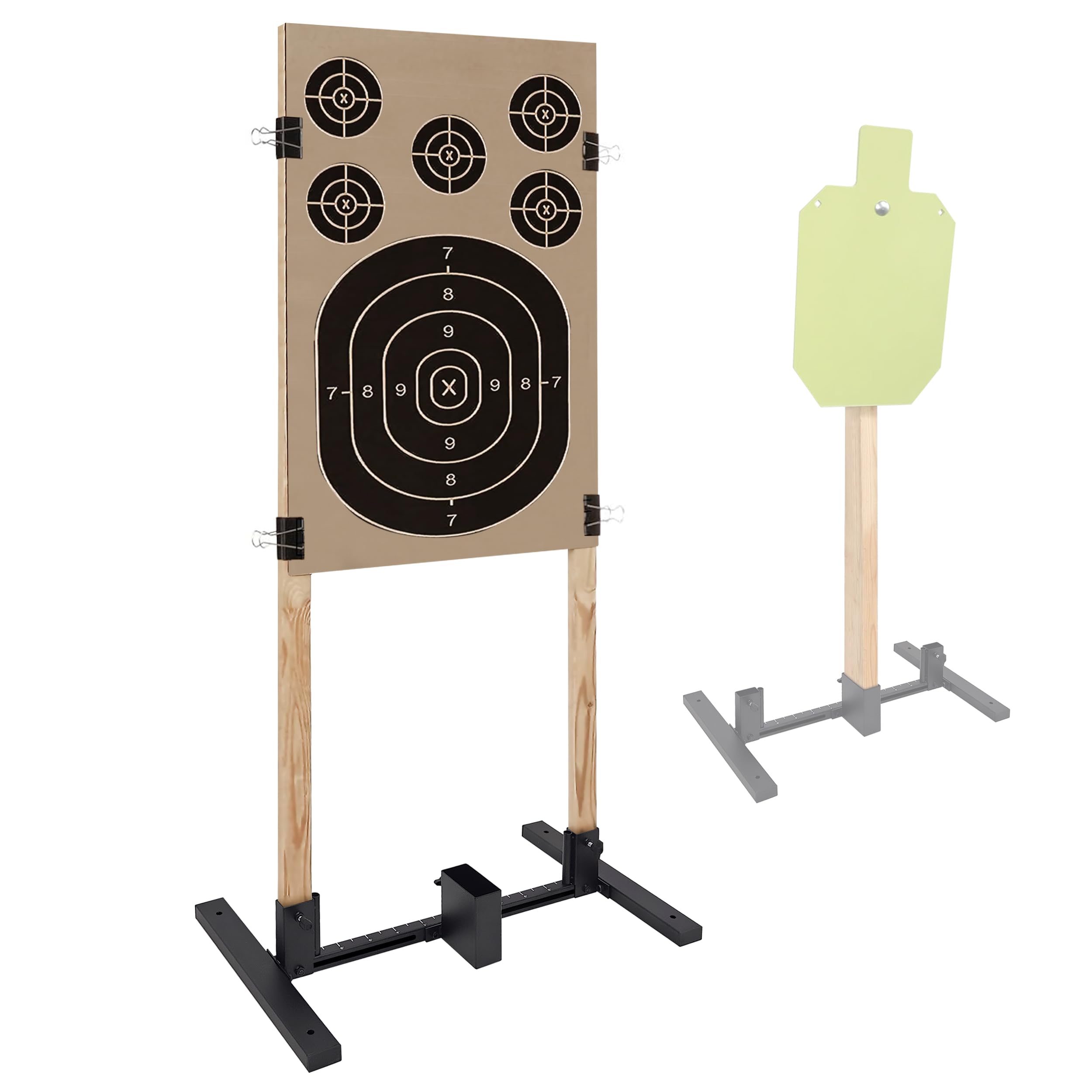 Photo 1 of DIOLILI Adjustable Steel Target Stand for Paper Shooting Targets Cardboard, Durable 2 in 1 Steel Target Stands, H Shape Base, Stable Shooting Target Stand for Outdoors, USPSA/IPSC, IDPA Practice