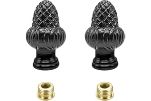 ECUDIS 2 PCS Black Lamp Finial Knob for Lamp Shade Finial Decoration Lighting Accessories