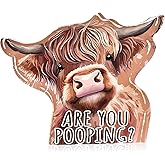 Highland Cow Bathroom Decor Sign Gifts "Are You Pooping?" Bathroom Wall Decor for Western Wall Highland Cow Lovers Lover Gifts For Women Men Halloween Christmas