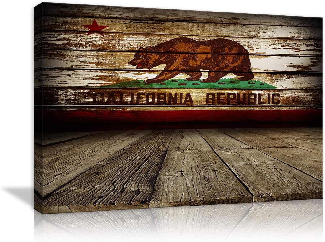 Amazon Com Vintage Wooden American Flag Wall Art Usa California