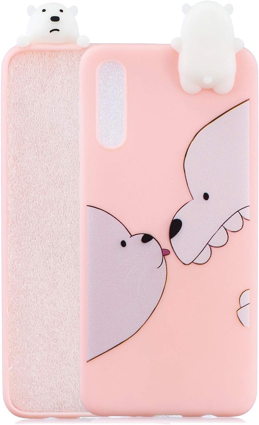 HopMore Case Cover for Samsung Galaxy A70 2019 Silicone Cute 3D Panda Unicorn for Girls Women Boys, Soft Gel Shockproof Protective Cover Slim Backcover Thin Rubber Shell - Panda (Yellow)
