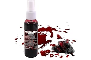 SEUNKIEER Halloween Fake Blood Spray, 2.1 oz Blood Splatter Fake Blood Washable Eye Blood Drops Body Paint,Fake Blood for Clothes and Zombie Monster Vampire Clown Costume Cosplay Makeup