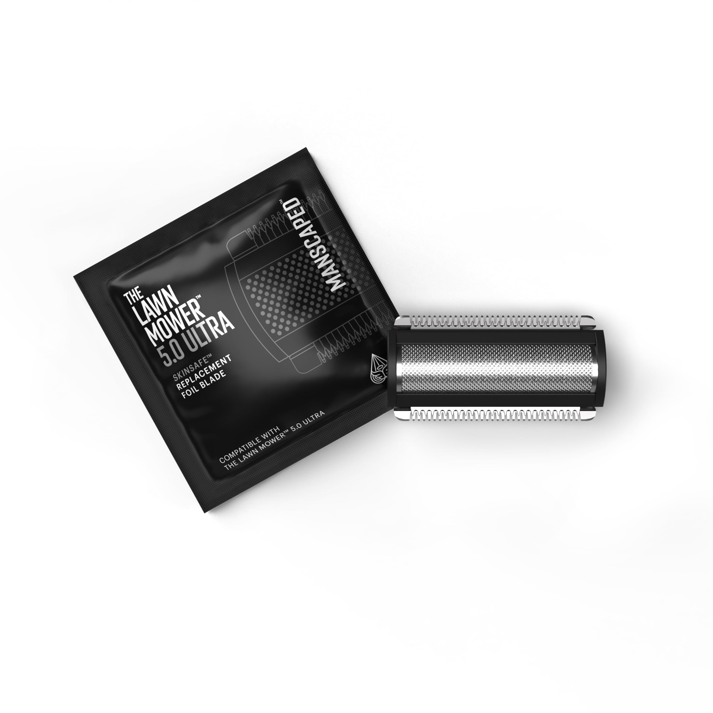 MANSCAPED® The Lawn Mower® 5.0 Ultra SkinSafe® Replacement Foil Blade - Stainless Steel Groin Hair Foil Shaver Head Refill, for Close Body Hair Grooming, Snap-In Cartridge, 1 Pack