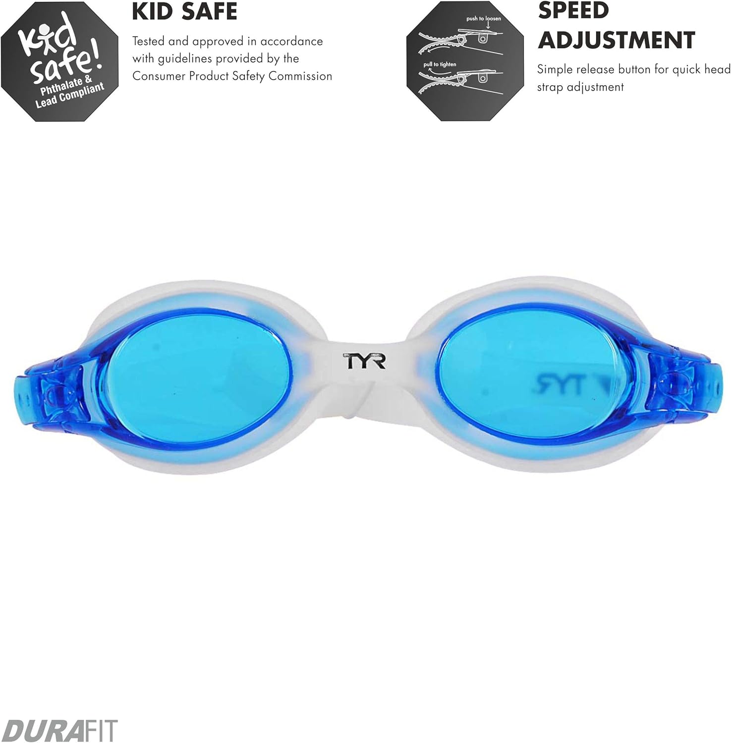 TYR Kids Swimple Swim Goggle, Blue - Image 3