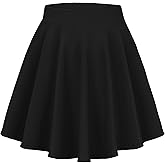 Mini Skirts for Women Basic Skater Pleated Flowy High Waisted Casual Short Skirt