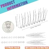 Fox·Bunny 12Pcs Bird Spikes Kit 3M Coverage Pigeon Deterrent Garden Balcony view 2