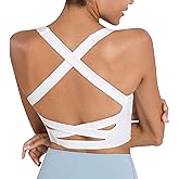 romansong Strappy Yoga Sports Bras for Women Padded Criss-Cross Back Tank Tops