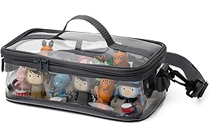 fantifant Transparent Carrying Bag for Tonies with Magnetic Base | Approx. 25 Figures securely stored and transported in Transparent Magnetic Carrying Case I Elephant Grey