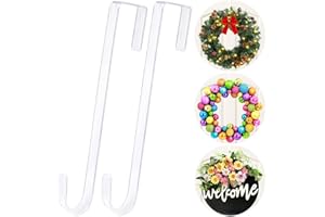 AnCintre 15 in Wreath-Hangers, 2 Pack Easter-Christmas-Halloween Decorations, Fall Door Welcome Sign, Inside-Outside Over The Door Hooks Organizer Home Decor