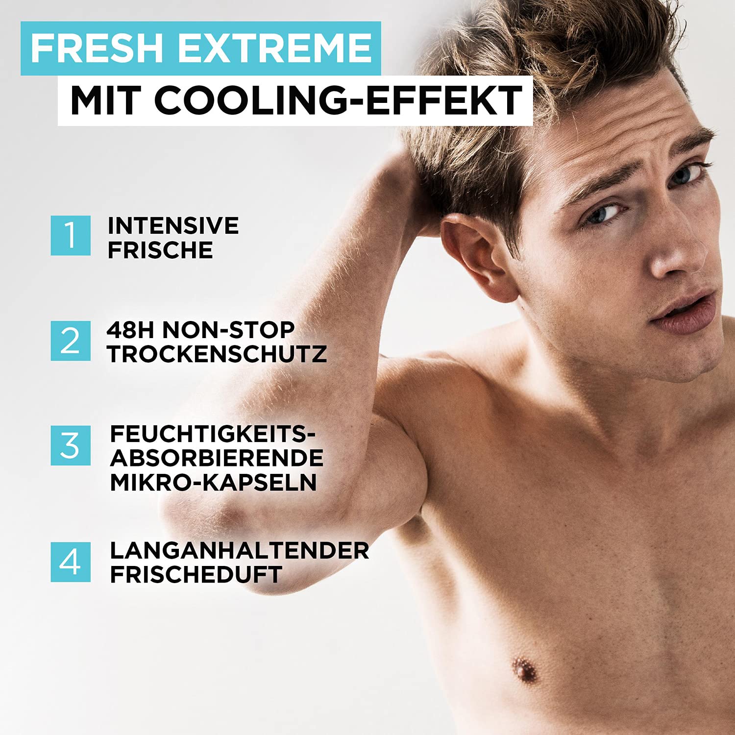 L'Oréal Men Expert Kühlendes Deo für Männer, Intensiver Deoroller gegen Geruchsentwicklung für 72 Stunden, Ultra Cooling Effekt, Fresh Extreme, 6 x 50 ml 2