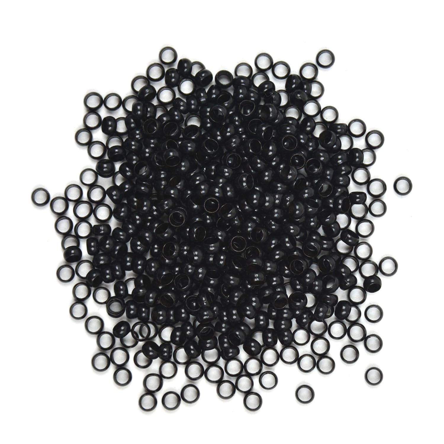 4.0mm Micro Rings Links Nano Beads Copper Nano Rings Hair Beads for Hair Extensions (200Pcs Black)