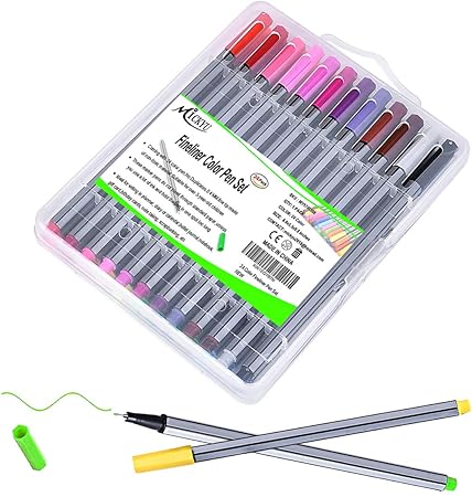 Amazon Com 24 Color No Bleed Through Pens Markers Set 0 4 Mm Fine Line Colored Sketch Writing Drawing Pen For Bullet Journal Planner Note Taking And Coloring Book Office Products