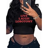 Hilinker Womens Short Sleeve Graphic Crop Tops Vintage Tees Summer Cute T Shirts