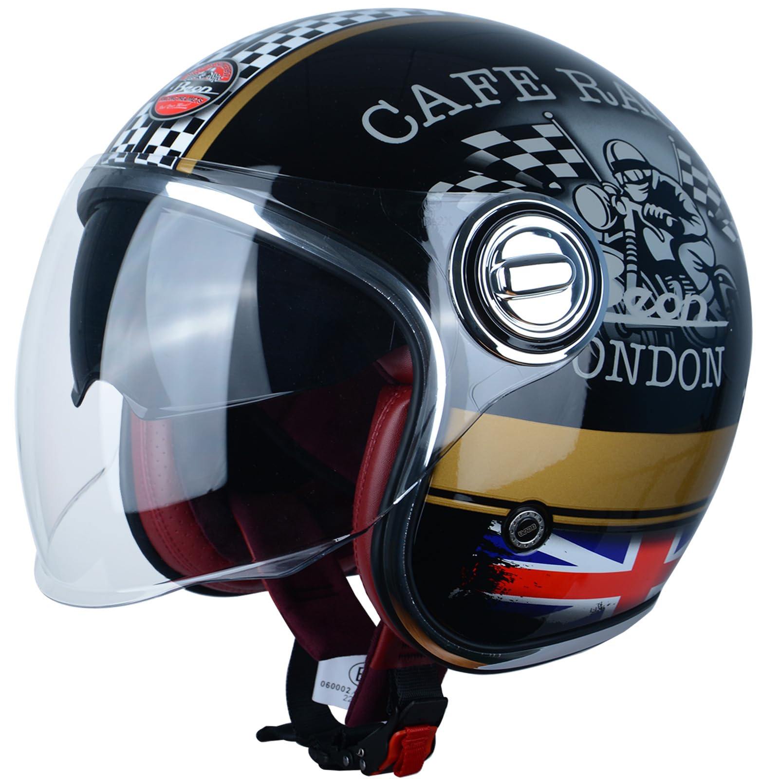 Open Face Motorcycle Helmet for Adults, DOT
