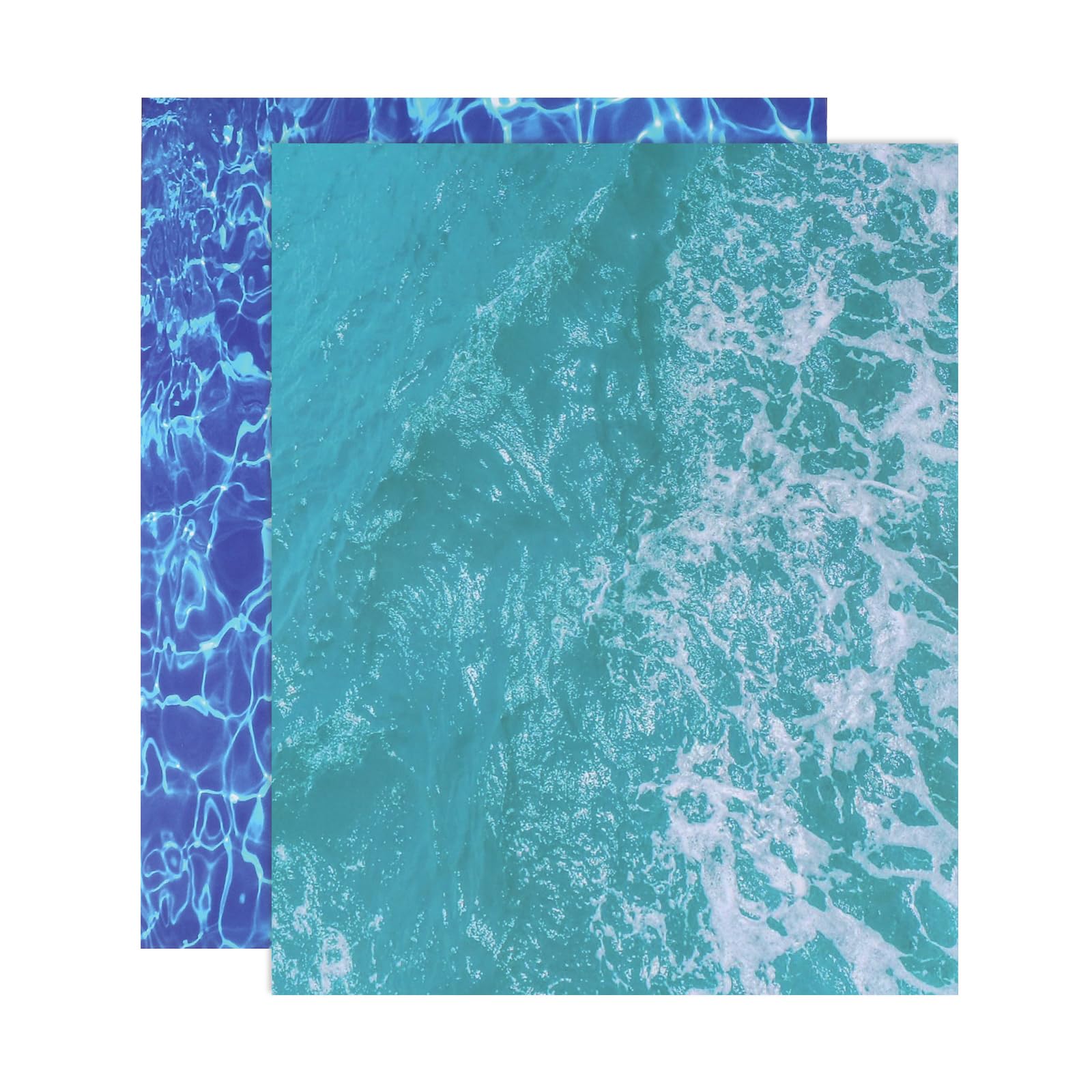 sourcing map 2 Pcs Ripple Water Sticker, Self Adhesive Artificial Water Wave Effect Stickers 11.69"x8.27" Dollhouse Wallpaper Sheets for DIY Dollhouse, Miniature Landscapes, Dark Blue,Green — image 1