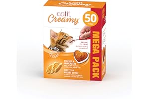 Catit Creamy Lickable Cat Treat, Healthy Cat Treat, Chicken & Liver, 50 Pack