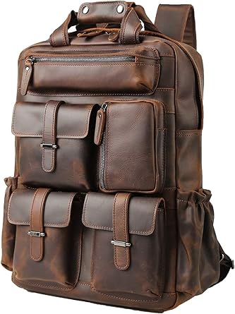 men's leather backpack amazon