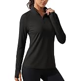 Cavva Women's Quarter Zip Pullover Fleece Long Sleeve Athletic Sweatshirt | 1/4 Zip, Thumb Hole, Thermal Shirt, Warm, Lightweight, Breathable, Mock Neck Tops, for Workout, Golf, Running