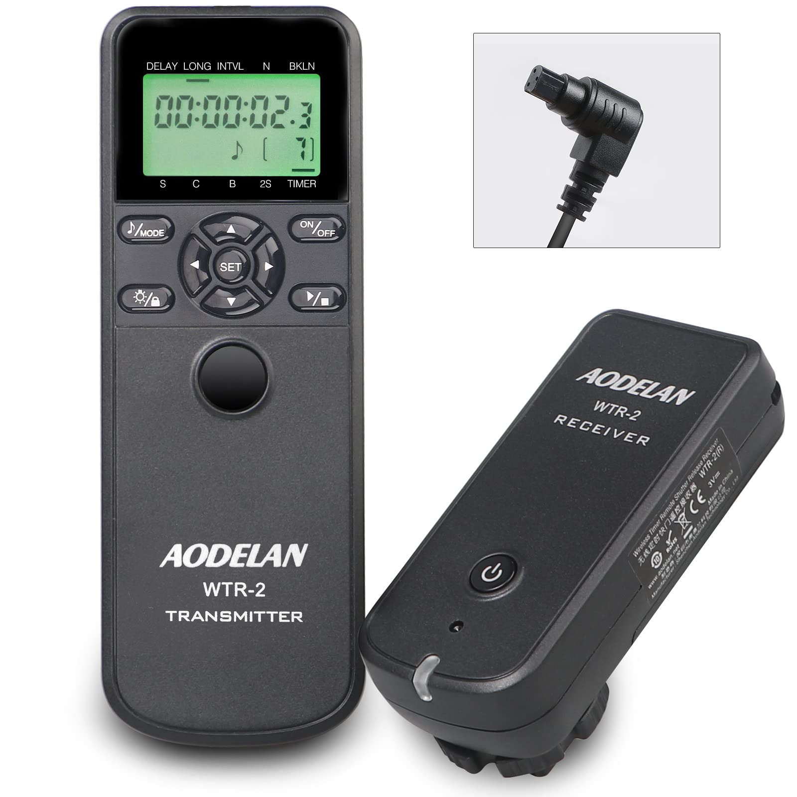 AODELAN Remote Shutter Release for Canon - Remote Control with Time Lapse Intervalometer Shutter Release Cable Compatible with Canon EOS R5, 5D Mark II, 7D, 50D, 6D MarK II, EOS R3