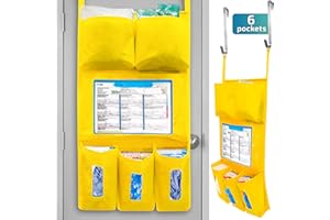 Shtiblet LLC Personal Protective Equipment (PPE) Isolation Door Caddy, Nylon Oxford NFPA-701 Large Scale Flame Retardant Coating 18.5 X 31 Inch, Included 2 Hooks (no Back Pockets)