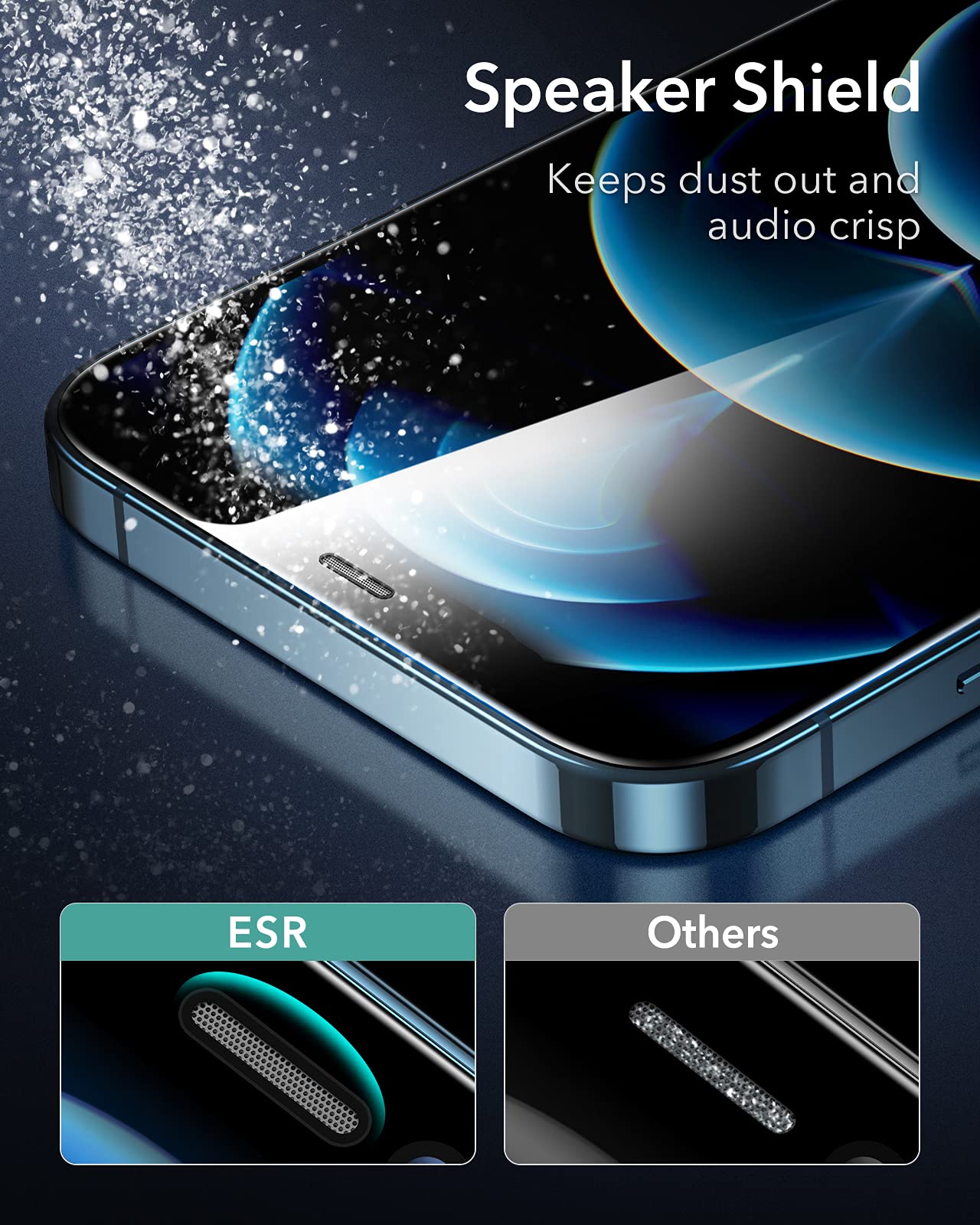 ESR Armorite 2er Pack Display Panzerglas kompatibel mit iPhone 12 Pro Max, robuster Hartglas Displayschutz mit Lautsprecherabdeckung 3