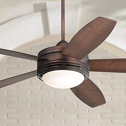 60" Casa Province Modern Rustic Outdoor Ceiling Fan with Light LED Remote Control Oil Brushed Bronze Reversible Dark Walnut Maple Blade Damp Rated for Patio Exterior House Porch - Casa Vieja - - ...
