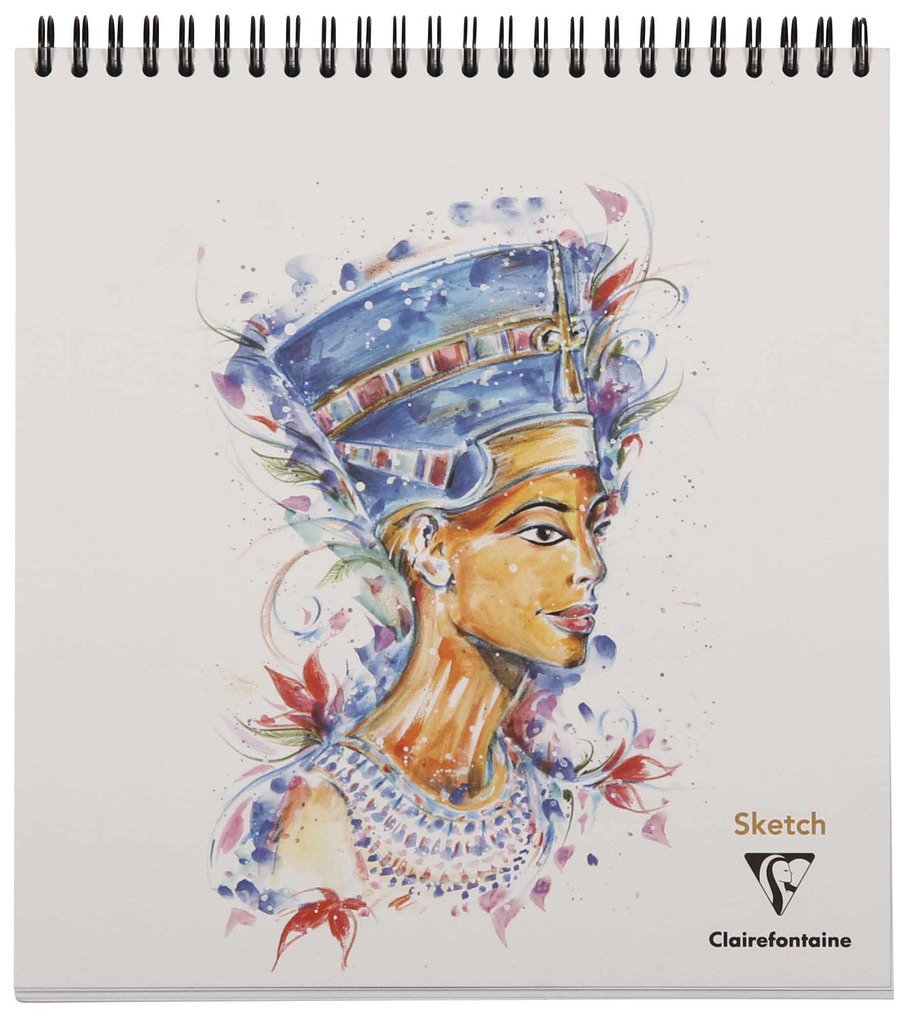 Clairefontaine - Ref 975407C - Tutankhamun Special Edition Sketch Wirebound Sketchpad (60 Sheets) - 21 x 21cm in Size, 90gsm Drawing Paper - Random Cover Design