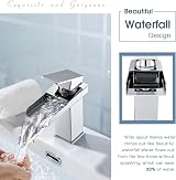 Peppermint Modern Waterfall Basin Mixer Tap Single Lever Hot Cold Chrome Square view 2