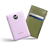WeeFancy Small Portable Charger 10000mAh, Mini Power Bank with LED Display, 22.5W PD Fast Charging USB-C Battery Pack, Compact Lightweight Travel Charger Compatible with iPhone Samsung Android, Purple