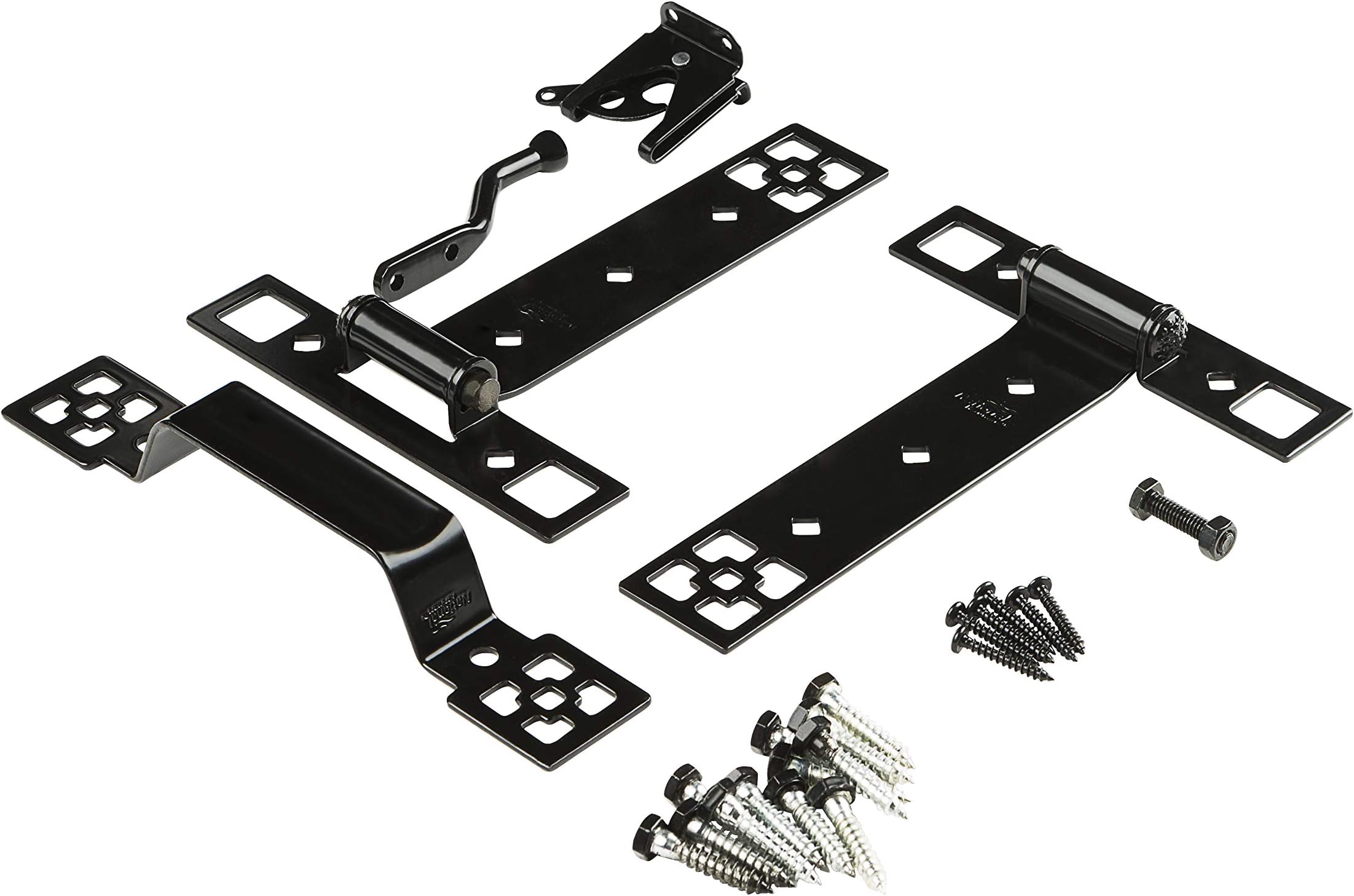 National Hardware Craftsman Gate Kit N109-316 with Gate Latch, Gate Hinges, and Gate Pull, Black