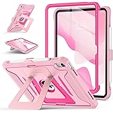 Soke Case for iPad (A16) 11th Generation 11-Inch 2025 /10th Generation 10.9-Inch 2022, with Screen Protector and Multi-Angle Kickstand, Rugged Full Body Heavy Duty Protective Cover - Pink