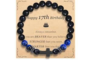 OAVOOK 8th 9th 10th 13th 14th 15th 16th 17th 18th 21st 30th Birthday Gifts for Boys Cross Bracelets for Son/Grandson/Brother/Nephew