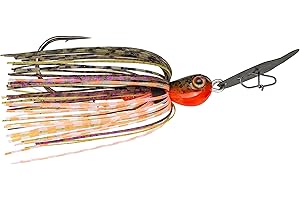 Strike King Thunder Cricket Fishing Lure, Vibrating Swim Jig, Silver Blade, 4/0 Jungle-Style Flipping Hook