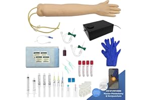ALL HEALTHCARE CAREERS Phlebotomy Practice Kit & IV Practice Kit for Nurses - Phlebotomy Arm for Nursing Students & Medical Professionals - Venipuncture Practice Kit for Blood Draw Training