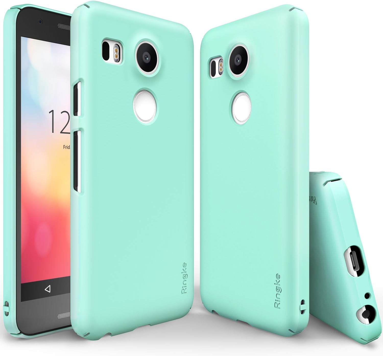 Nexus 5X Case, Ringke [Slim] Extreme Lightweight & Thin Cover w/ Screen Protector [Snug-Fit] Side to Side Edge Coverage Scratch Resistant Superior Coating PC Hard Skin for Google Nexus 5X - Mint