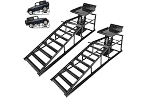 VOWAGH 2 Pack Hydraulic Car Ramps 5T 10000lbs Low Profile Car Lift Service Ramps Truck Trailer Garage,Height Hydraulic Vehicle Ramps (Black)